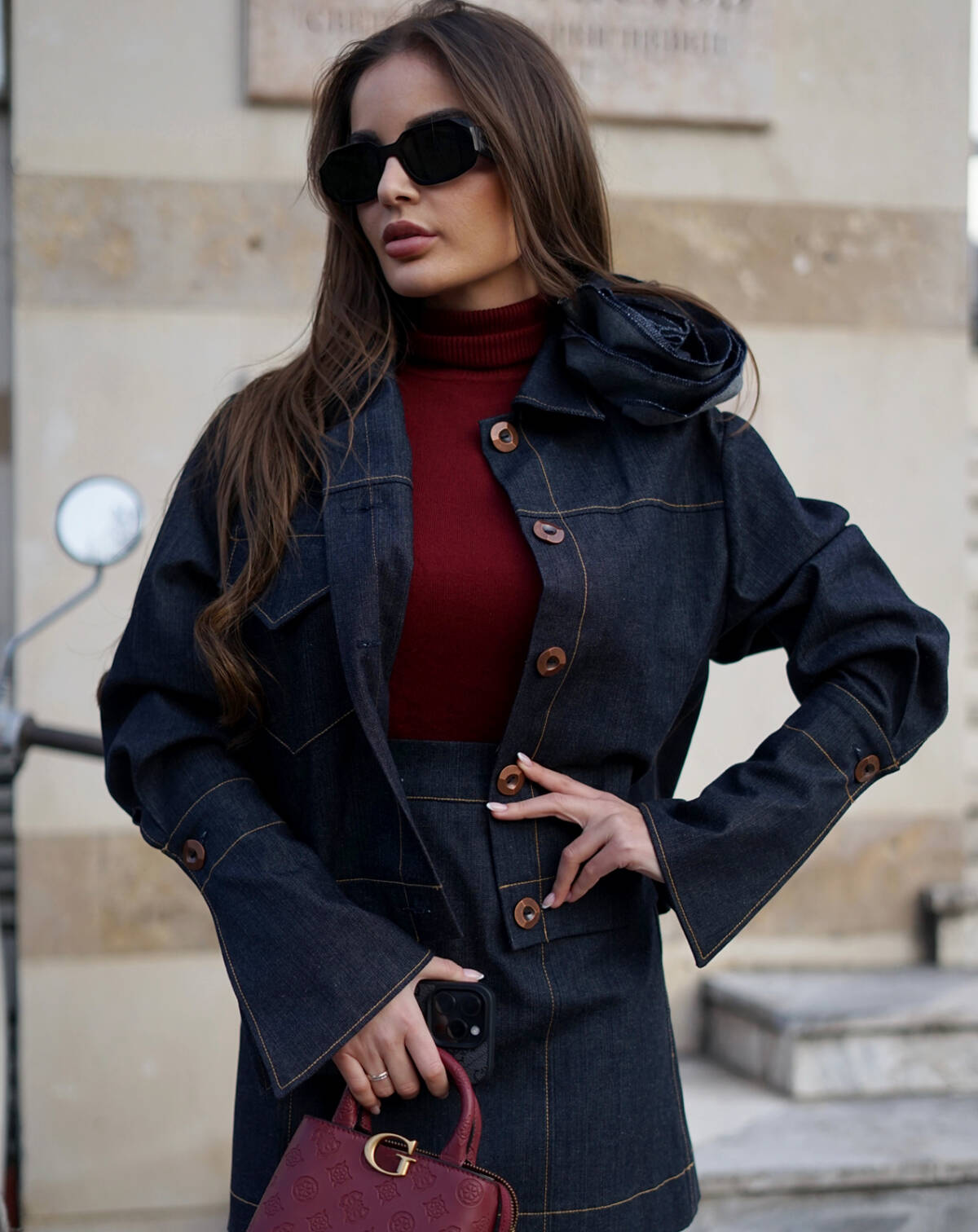 Дънков сет Denim Rose предна част